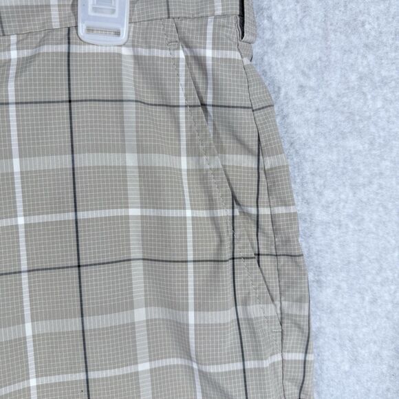 PGA Tour Shorts Mens 38 Tan Plaid Golf Shorts Pro Series 10” Inseam Lightweight - Picture 2 of 11